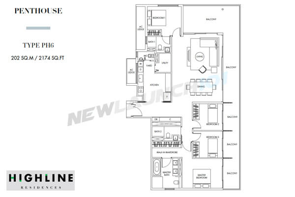 Highline Residences Floor Plan Penthouse 2174
