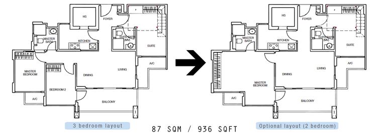 Sunnyvale Residences Floor Plan 2-Bedrooom