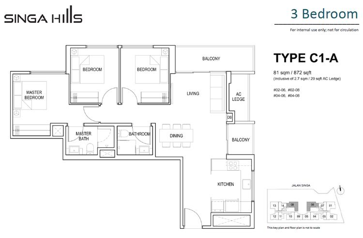Singa Hills Floor Plan 3-Bedroom