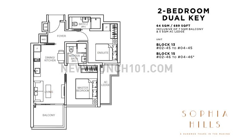 Sophia Hills Floor Plan 2-Bedroom Dual-Key