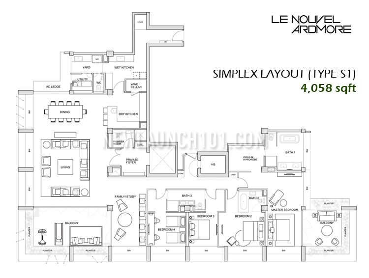 Le Nouvel Ardmore Floor Plan Simplex