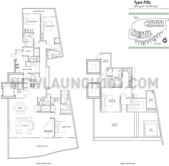 Turquoise Sentosa Floor Plan Penthouse 4 Bedroom