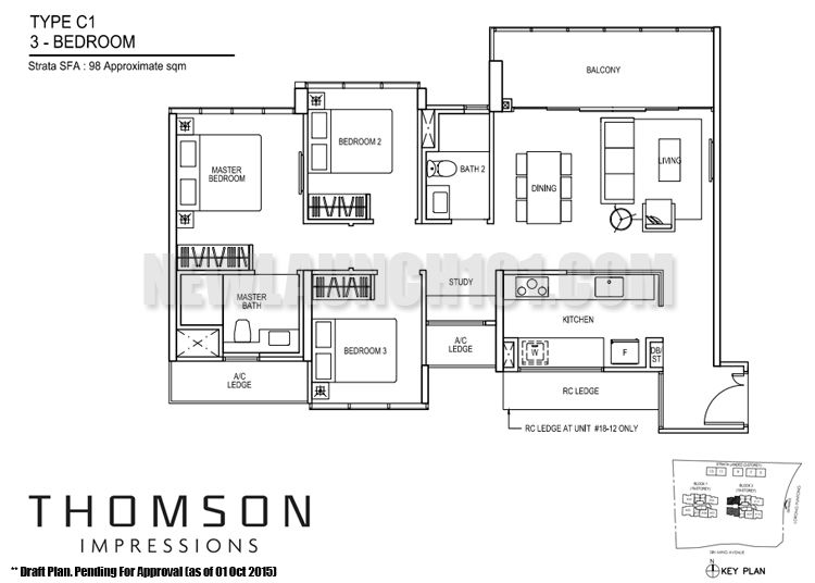 Thomson Impressions Floor Plan Draft 3-Bedroom