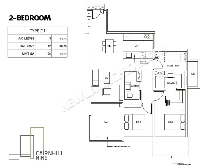 Cairnhill Nine Floor Plan 2-Bedroom