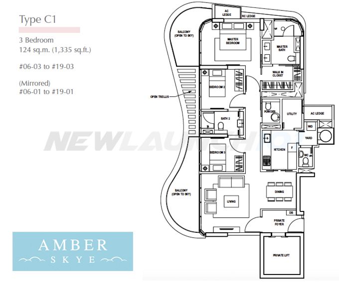 Amber Skye Floor Plan 3-bedroom 1335