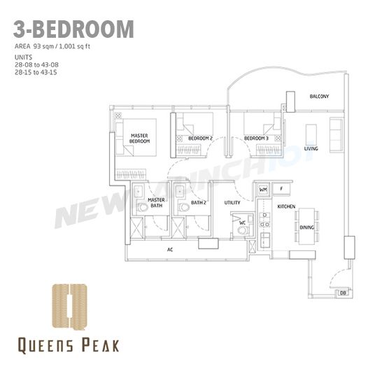 Queens Peak Floor Plan 3-Bedroom