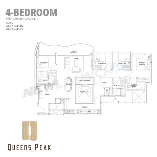 Queens Peak Floor Plan 4-Bedroom