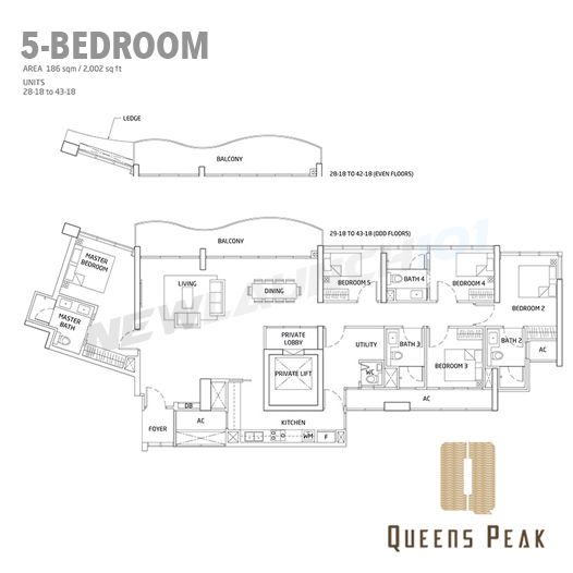 Queens Peak Floor Plan 5-Bedroom