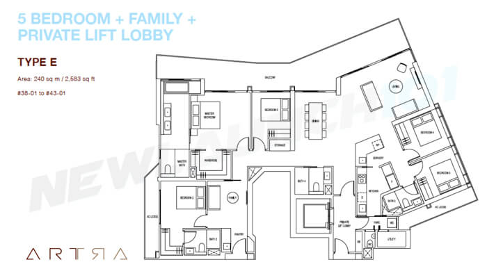 ARTRA Floor Plan 5-Bedroom 2583