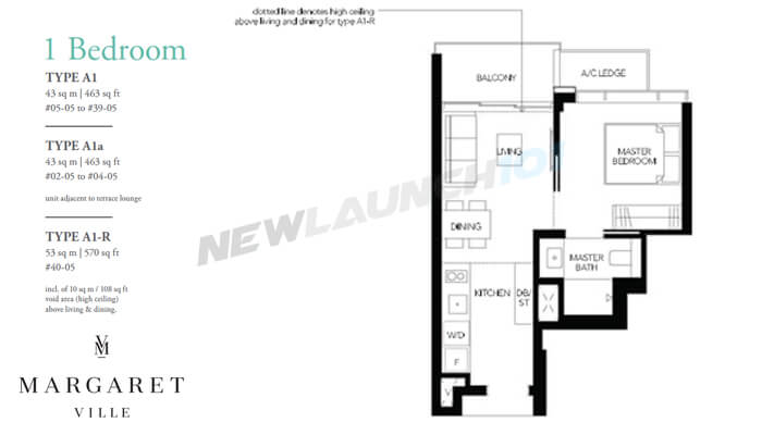 Margaret Ville Floor Plan 1-Bedroom 463