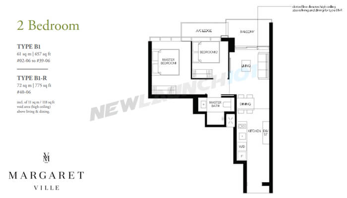 Margaret Ville Floor Plan 2-Bedroom 657
