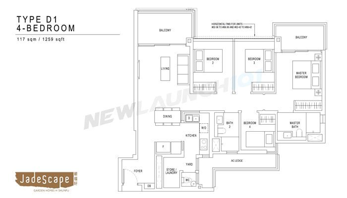 JadeScape Floor Plan 4-Bedroom 1259