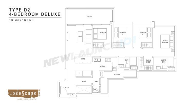 JadeScape Floor Plan 4-Bedroom Deluxe 1421