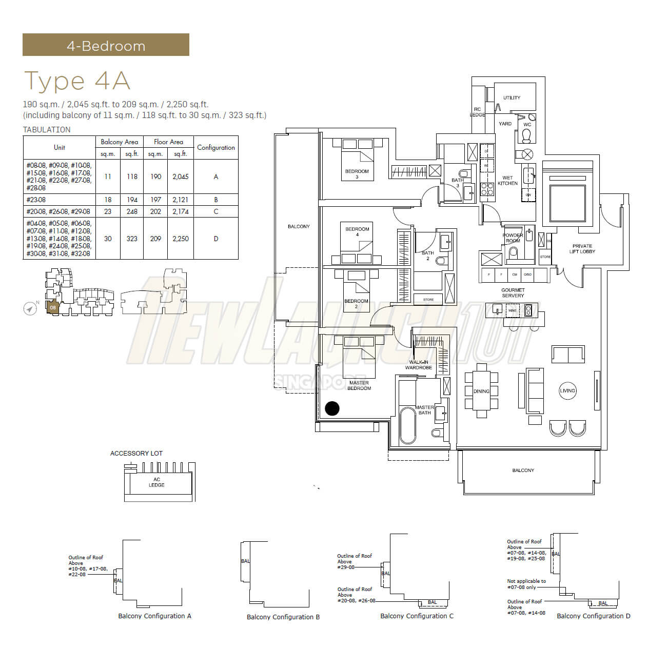 Marina One Residences Floor Plan 4-Bedroom Type 4A