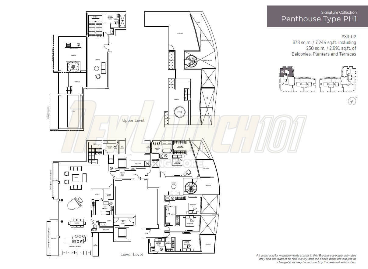 Marina One Residences Floor Plan Penthouse Type PH1