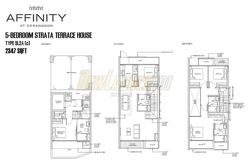 Affinity at Serangoon Floor Plan 5-Bedroom Strata Terrace House SL2Ac
