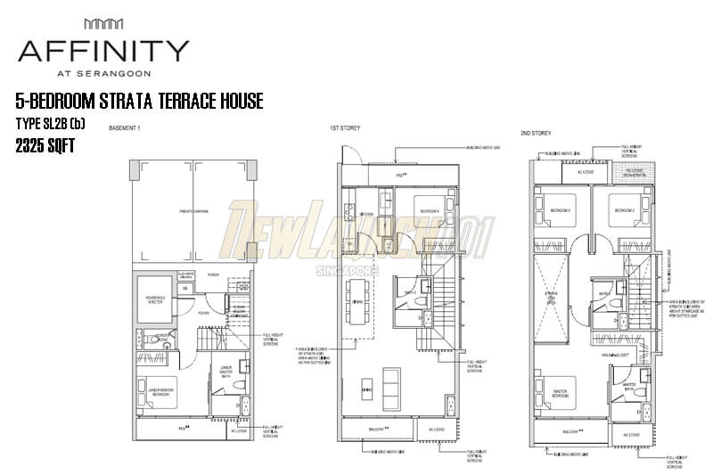 Affinity at Serangoon Floor Plan 5-Bedroom Strata Terrace House SL2Bb