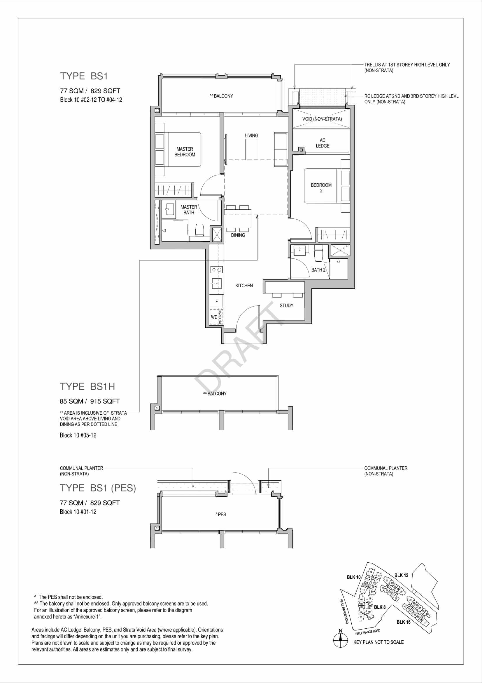 Mayfair Gardens - 2-Bedroom Study Floor Plan Type BS1