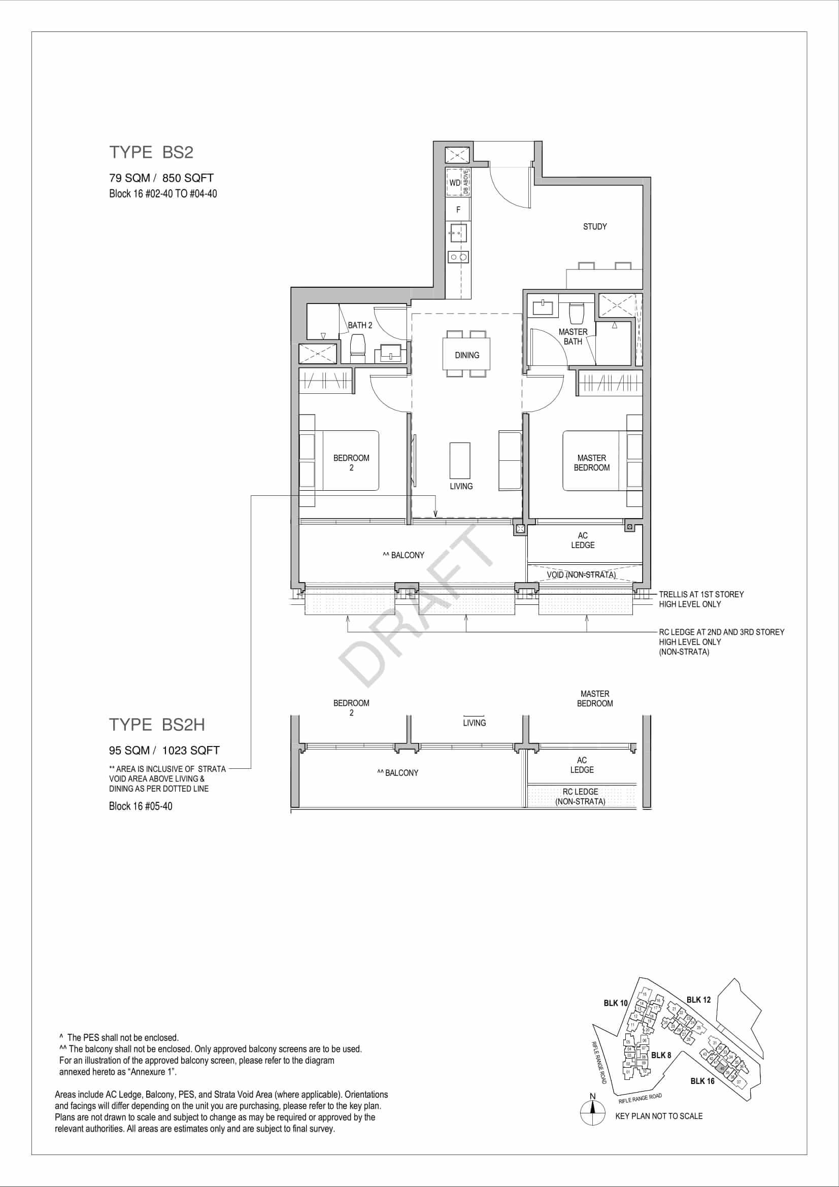 Mayfair Gardens - 2-Bedroom Study Floor Plan Type BS2