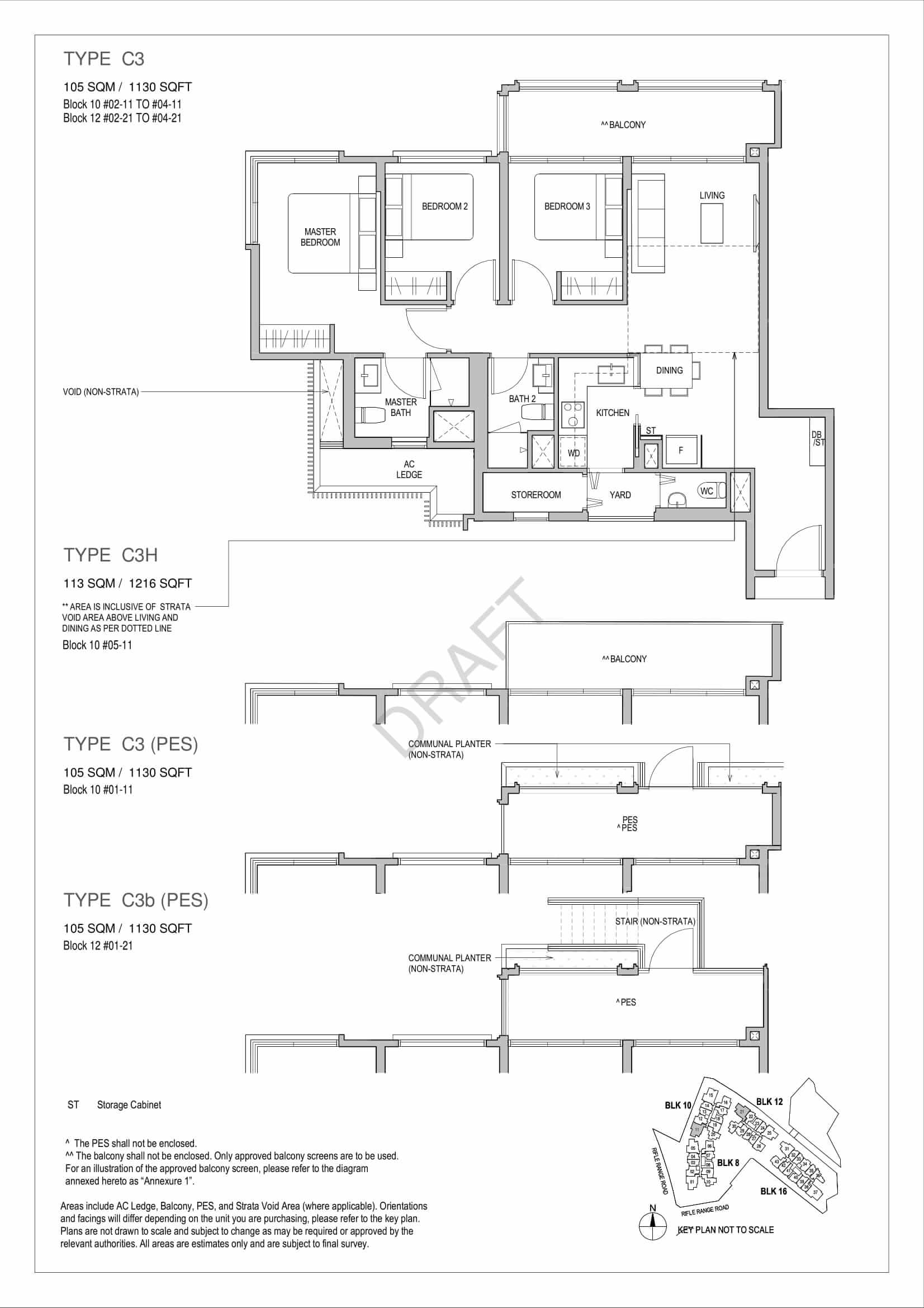 Mayfair Gardens - 3-Bedroom Floor Plan Type C3
