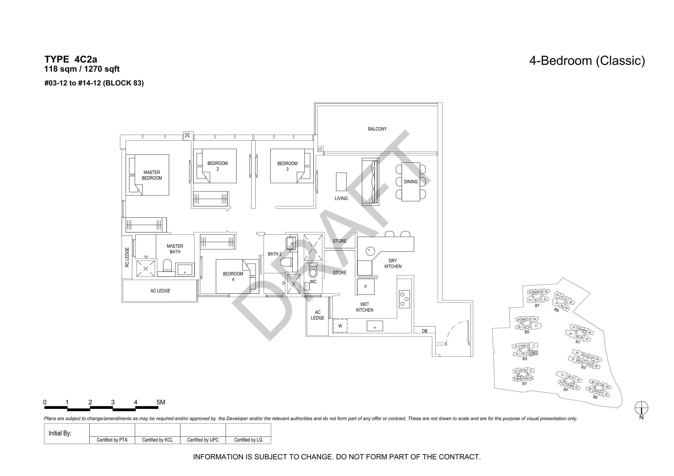 The Florence Residences Floor Plan 4-Bedroom Type 4C2a