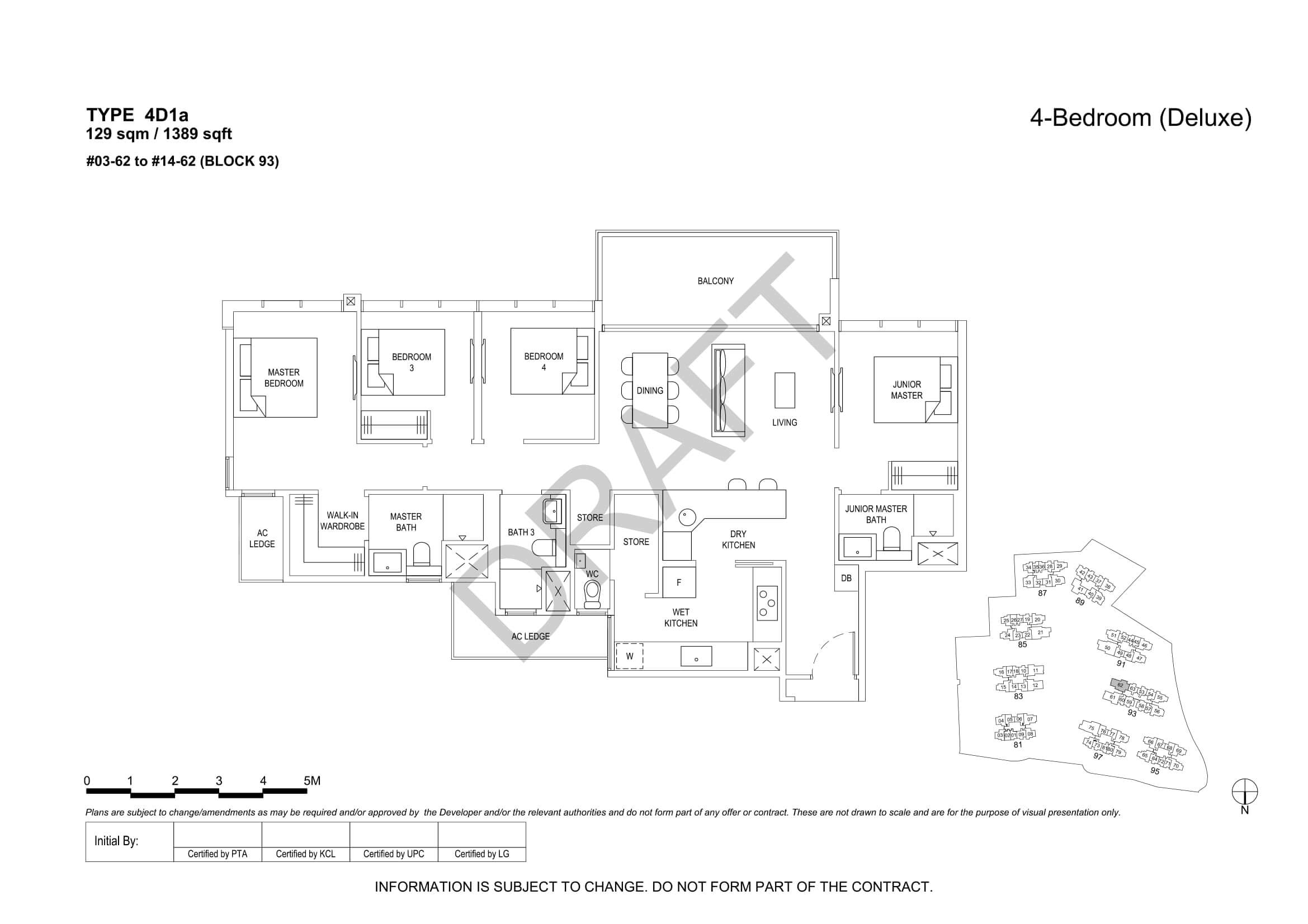 The Florence Residences Floor Plan 4-Bedroom Type 4D1a