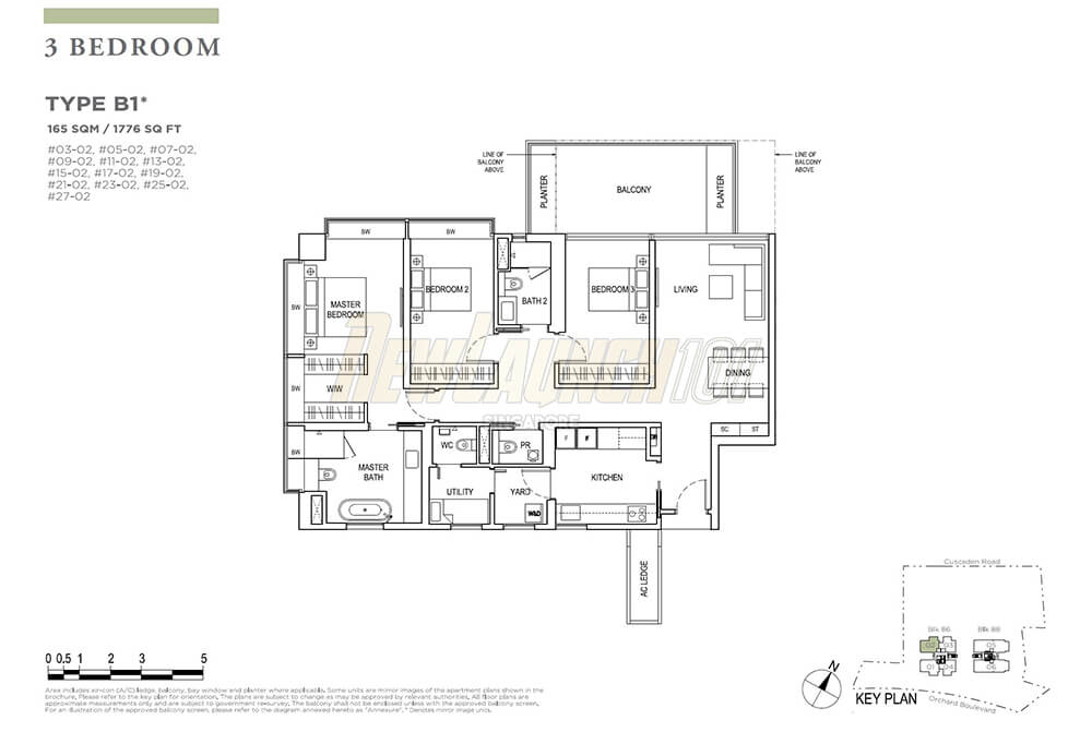 Boulevard 88 Floor Plan 3-Bedroom Type B1