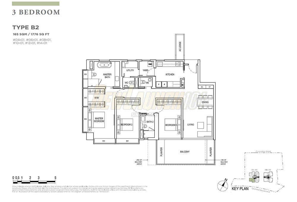 Boulevard 88 Floor Plan 3-Bedroom Type B2
