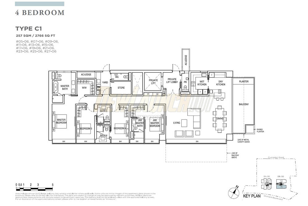 Boulevard 88 Floor Plan 4-Bedroom Type C1