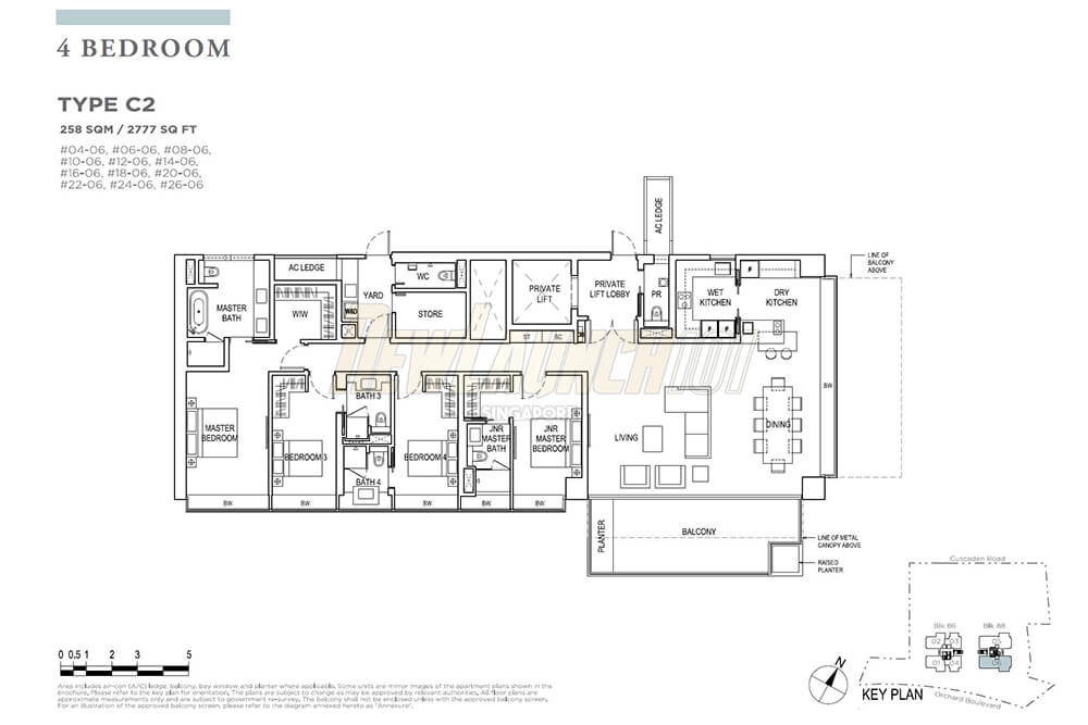 Boulevard 88 Floor Plan 4-Bedroom Type C2a