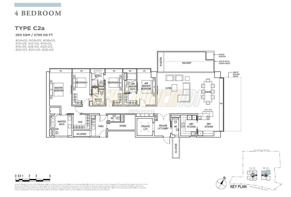 Boulevard 88 Floor Plan 4-Bedroom Type C2a