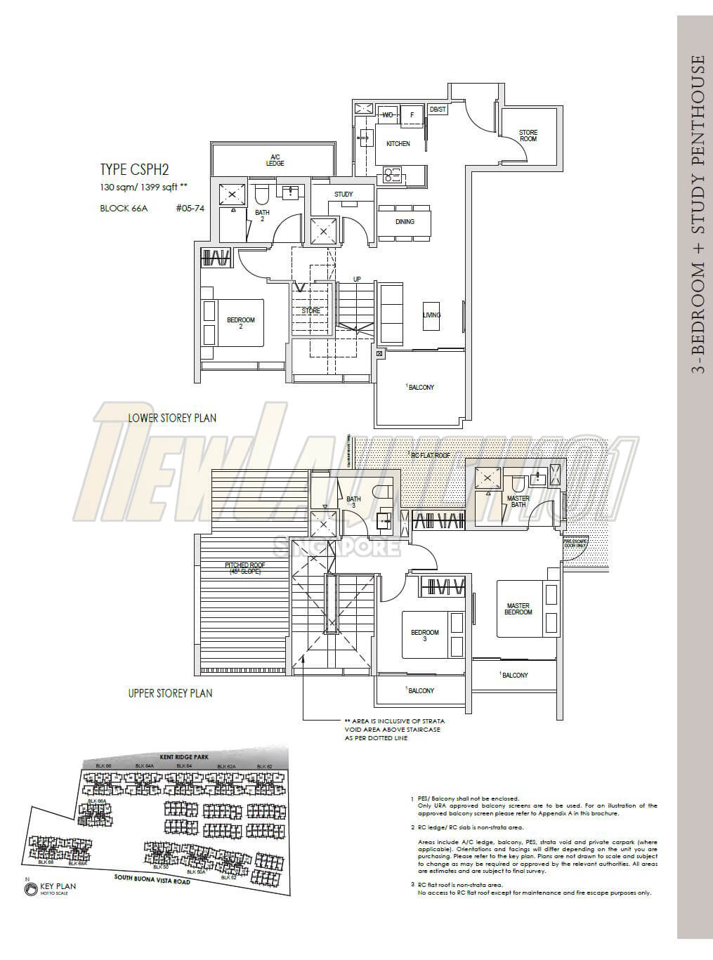 Kent Ridge Hill Residences Floor Plan 3-Bedroom Study PH Type CSPH2
