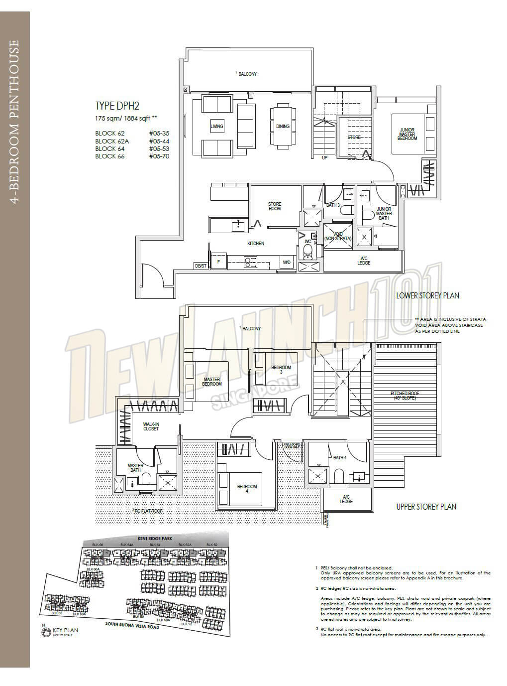 Kent Ridge Hill Residences Floor Plan 4-Bedroom Penthouse Type DPH2