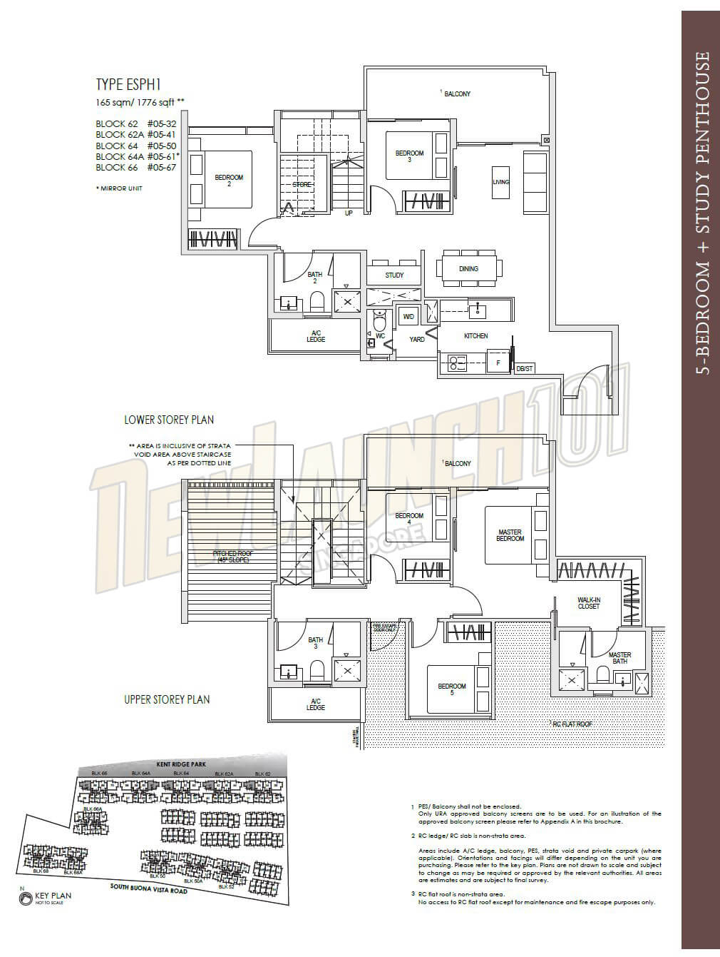 Kent Ridge Hill Residences Floor Plan 5-Bedroom Study PH Type ESPH1