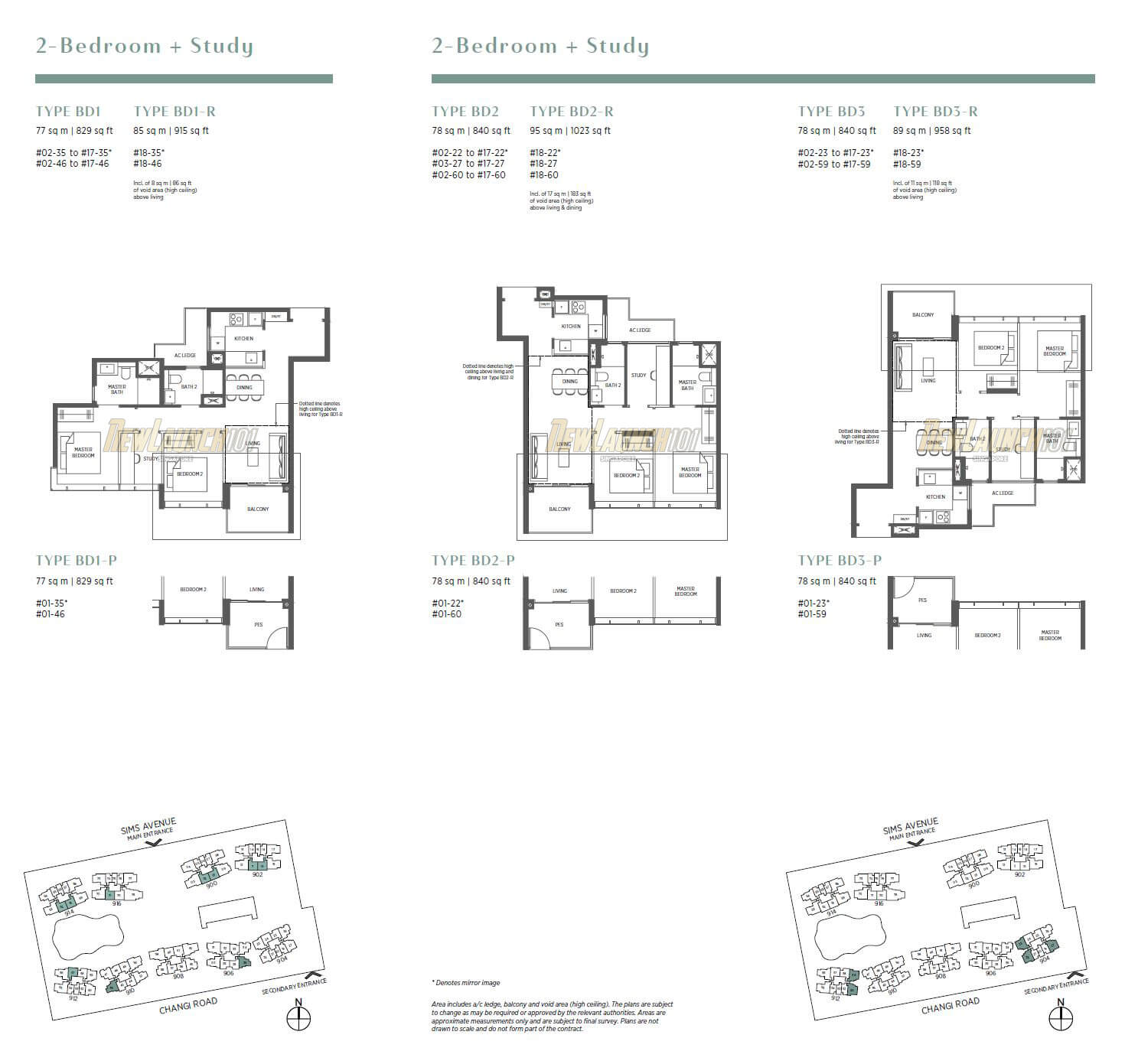 Parc Esta Floor Plan 2-Bedroom Study