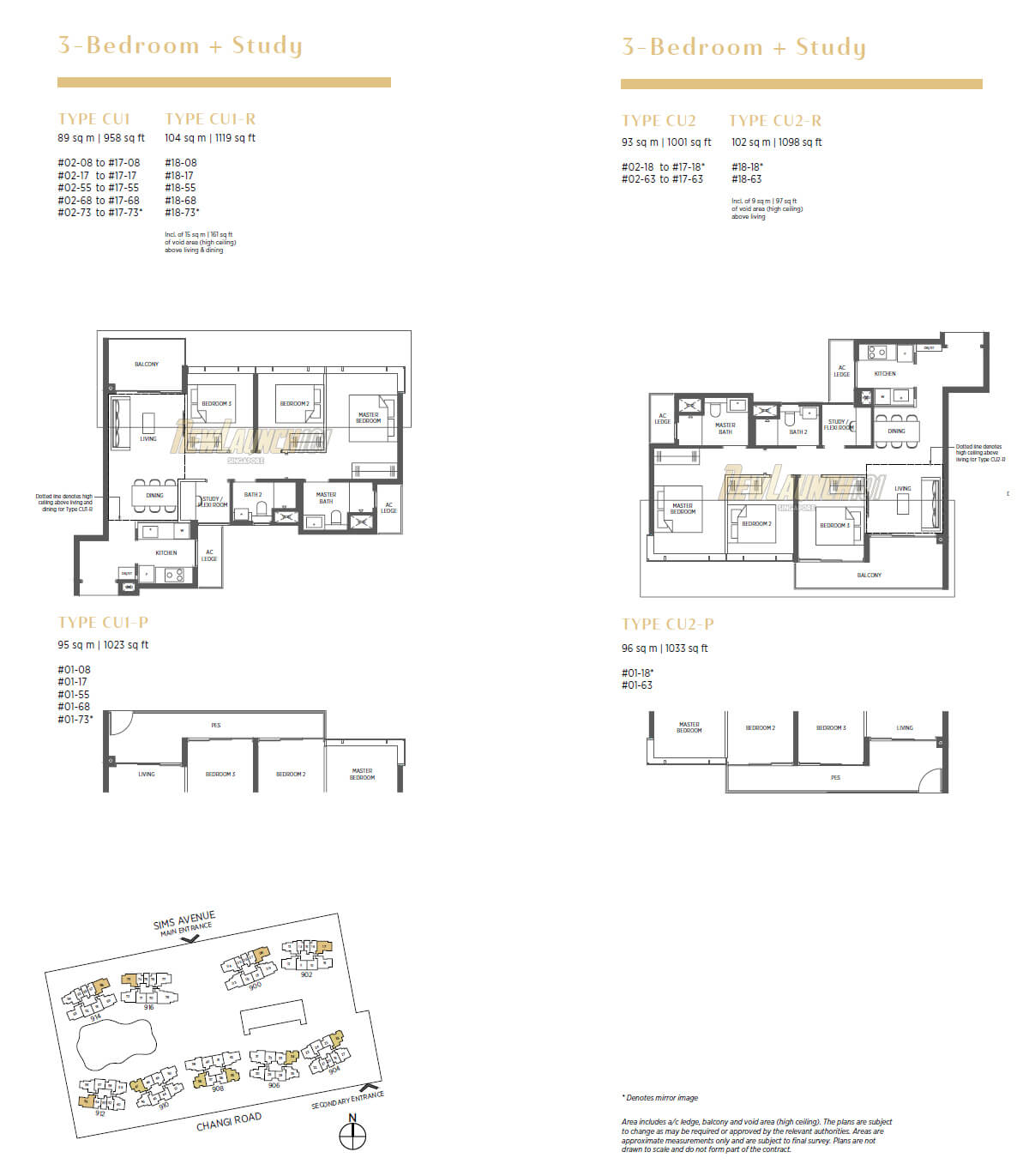 Parc Esta Floor Plan 3-Bedroom Study
