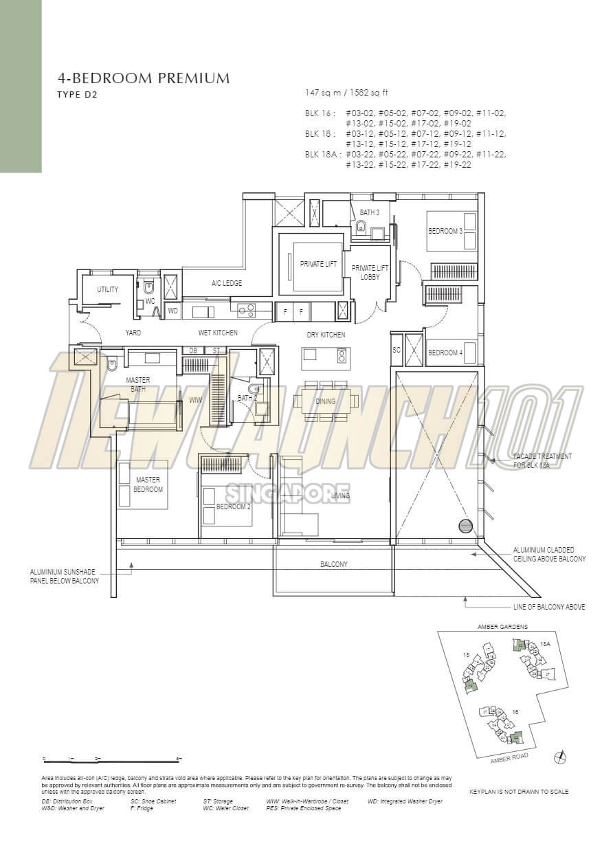 Amber Park Floor Plan 4-Bedroom Premium Type D2