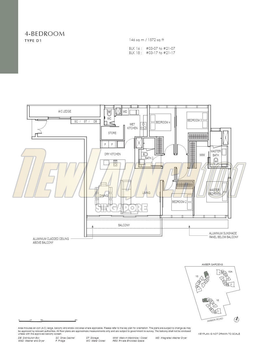 Amber Park Floor Plan 4-Bedroom Type D1