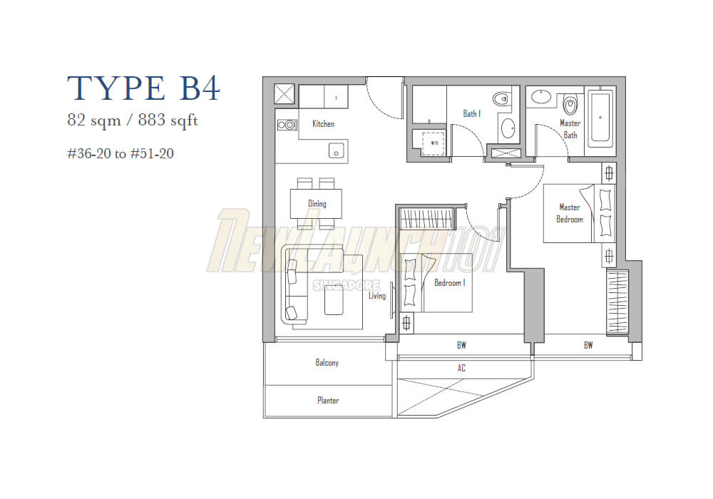 V on Shenton 2-Bedroom Floor Plan Type B4