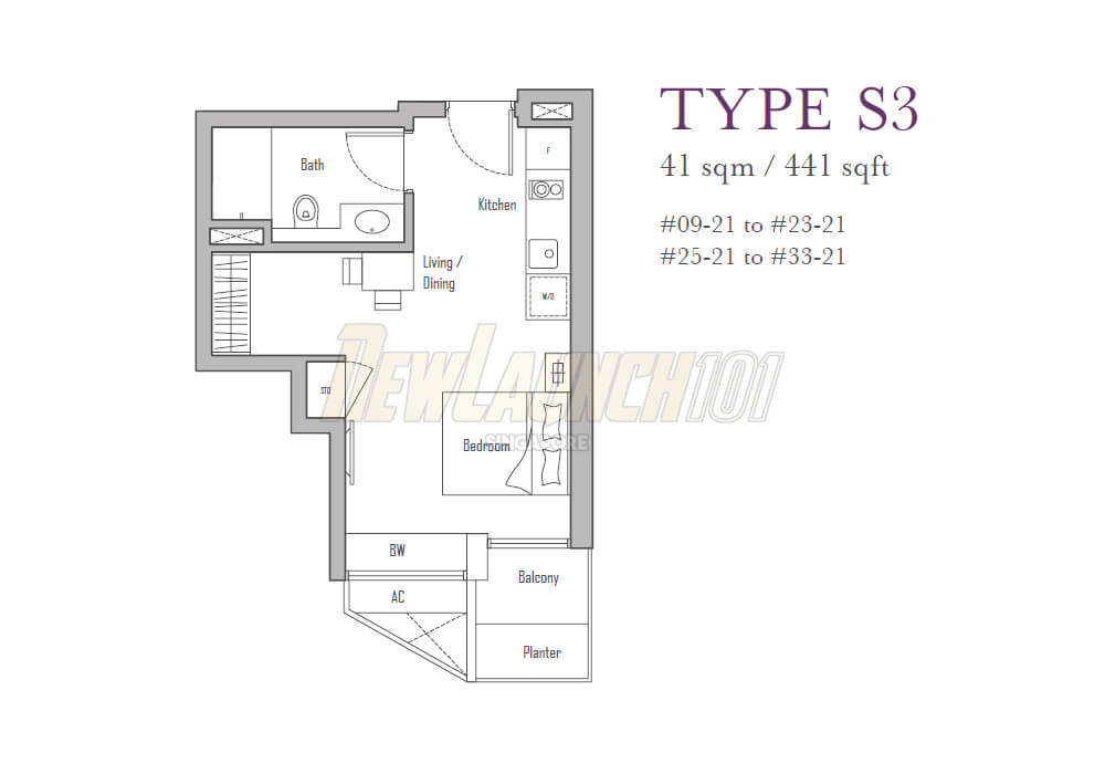 V on Shenton Studio Floor Plan Type S3