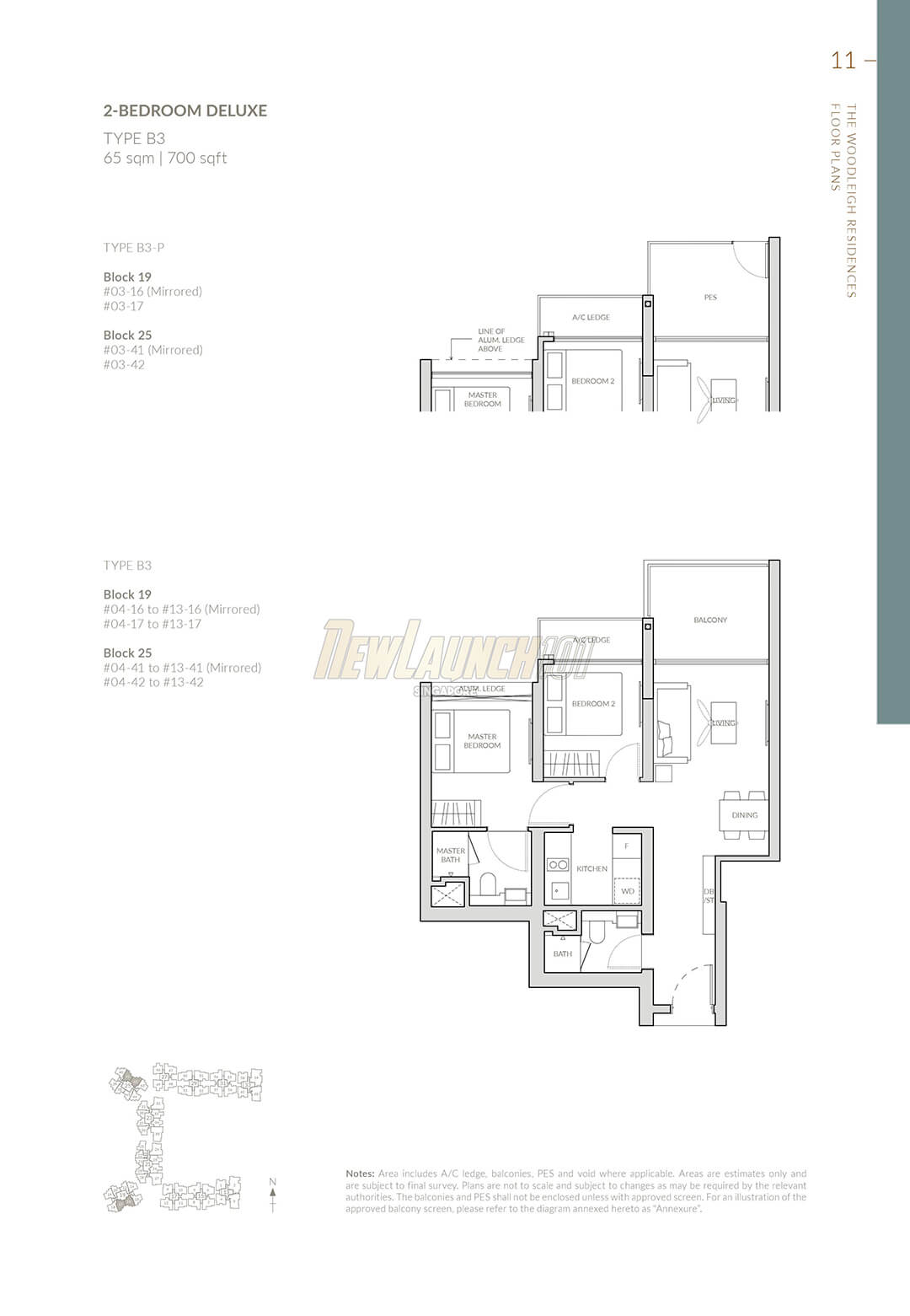 The Woodleigh Residences Floor Plan 2-Bedroom Type B3
