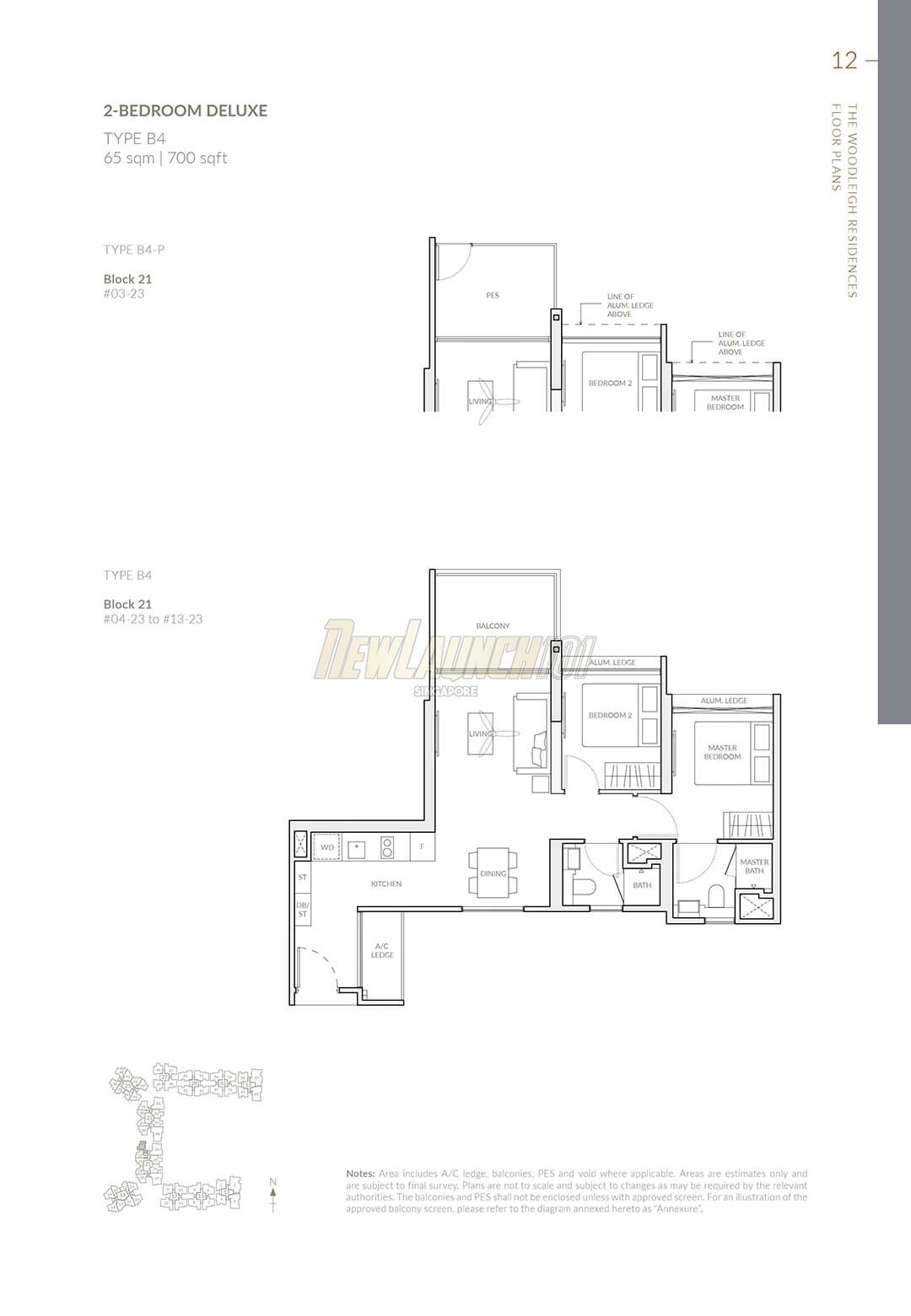 The Woodleigh Residences Floor Plan 2-Bedroom Type B4
