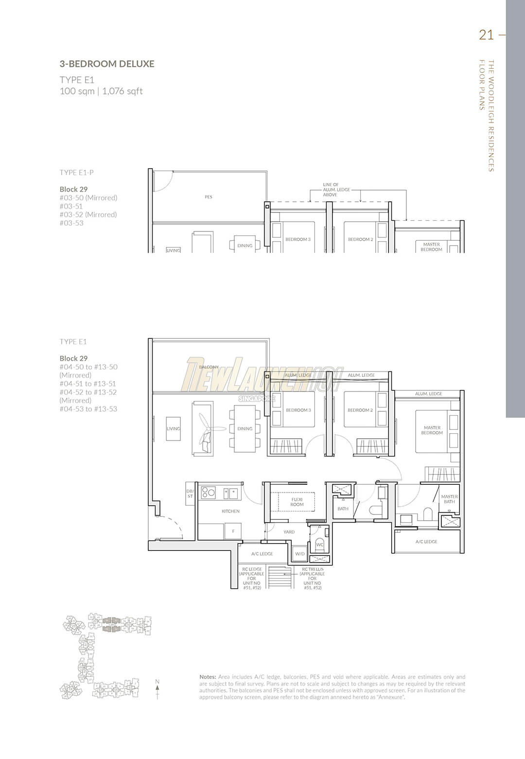 The Woodleigh Residences Floor Plan 3-Bedroom Type E1