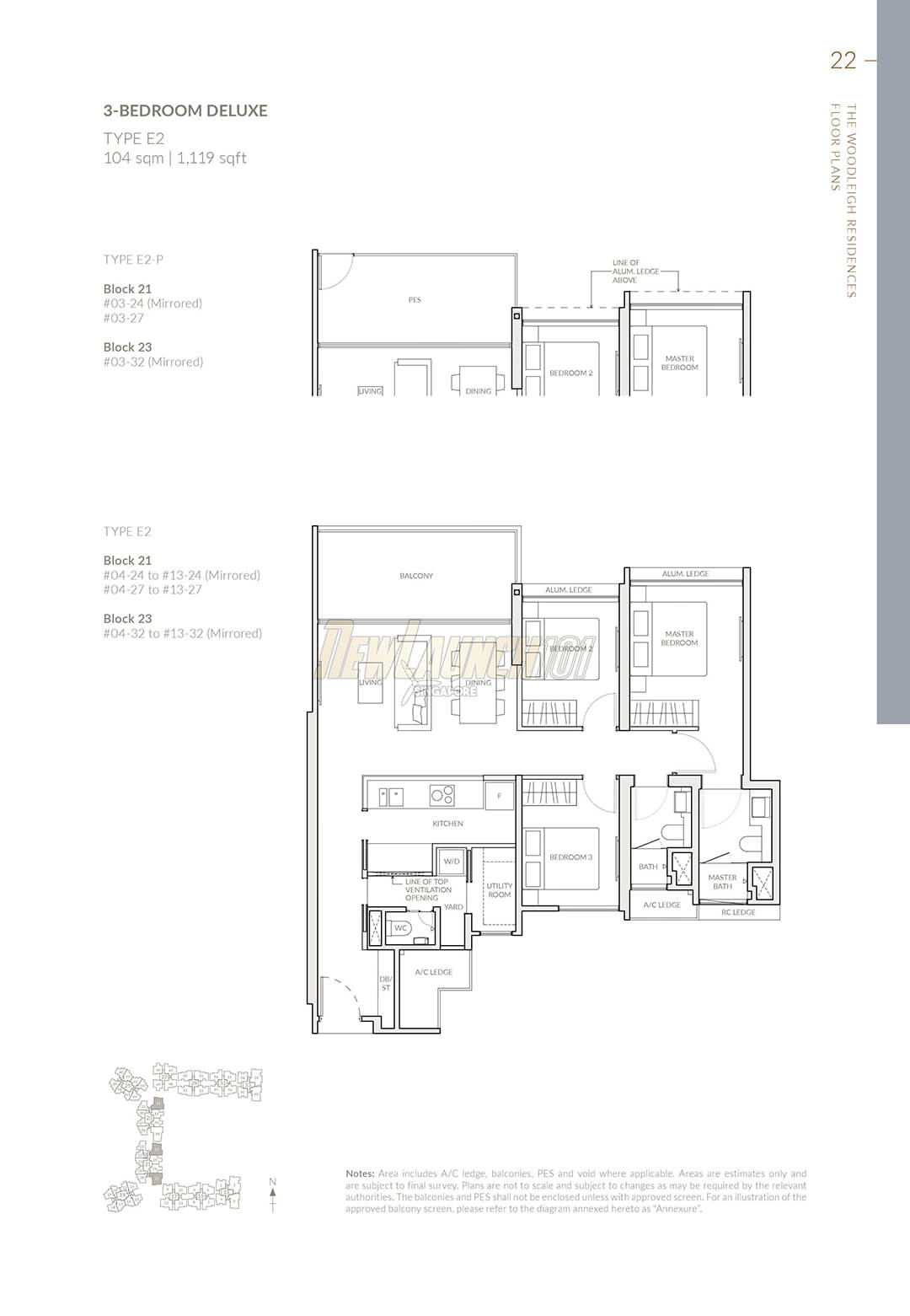 The Woodleigh Residences Floor Plan 3-Bedroom Type E2