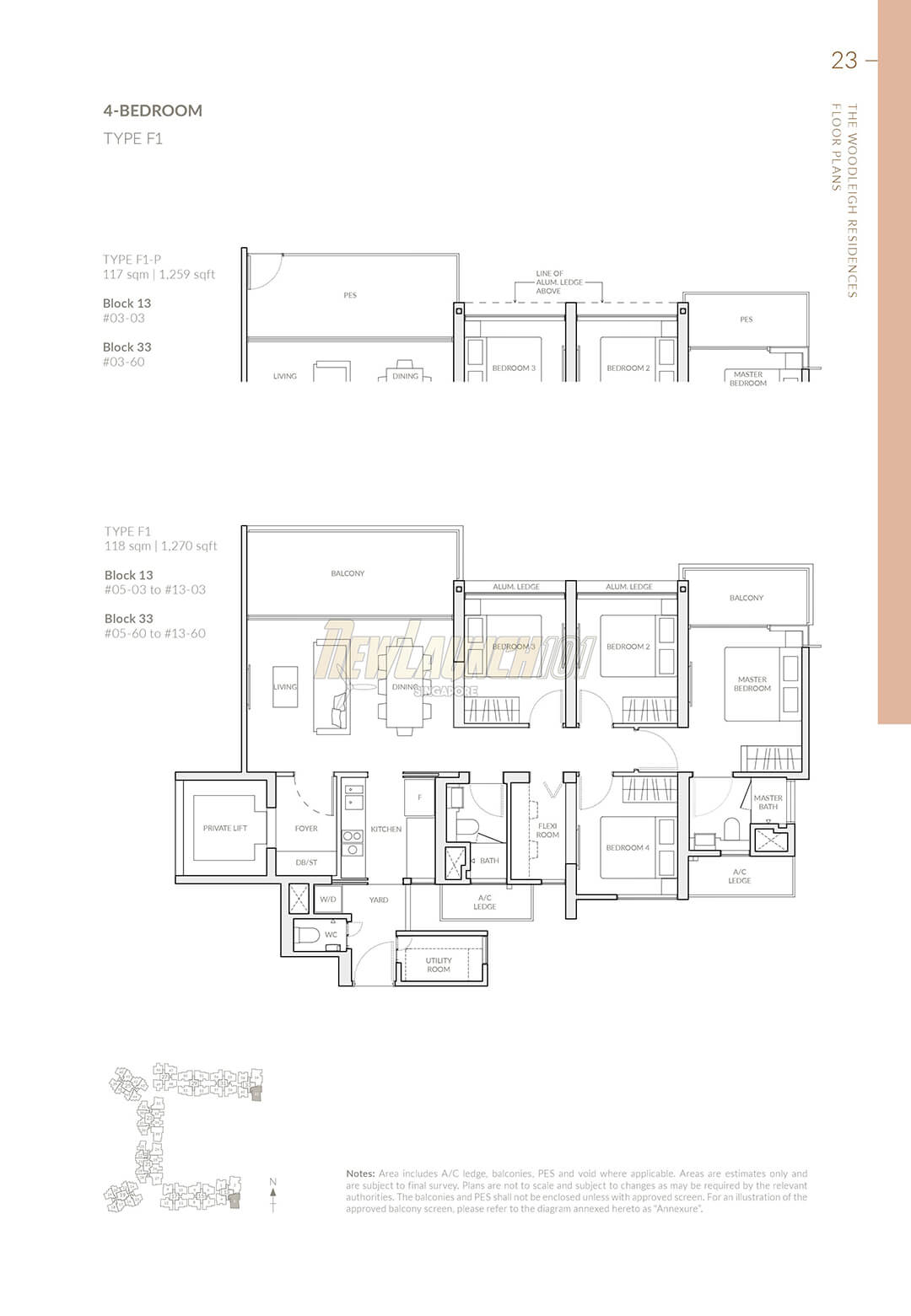 The Woodleigh Residences Floor Plan 4-Bedroom Type F1