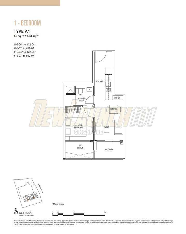 Sky Everton Floor Plan 1-Bedroom Type A1