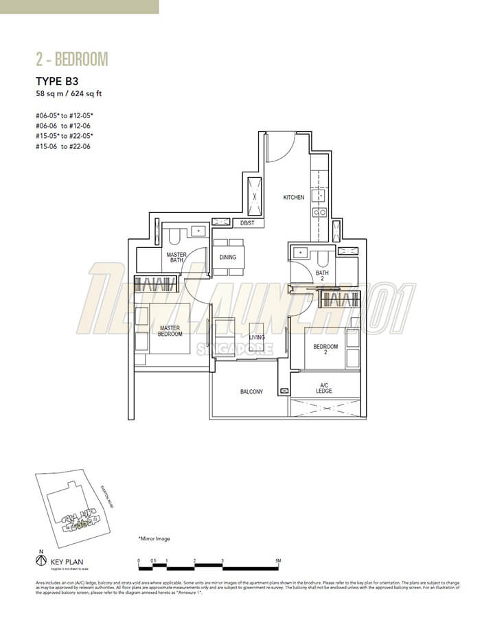 Sky Everton Floor Plan 2-Bedroom Type B3