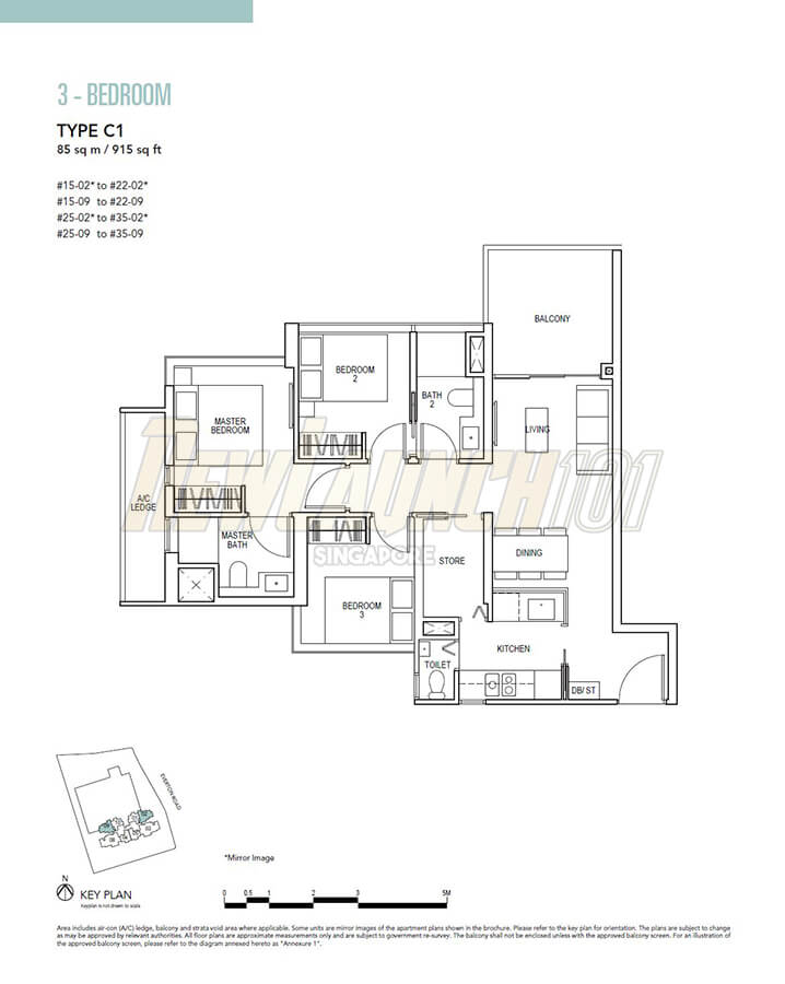 Sky Everton Floor Plan 3-Bedroom Type C1