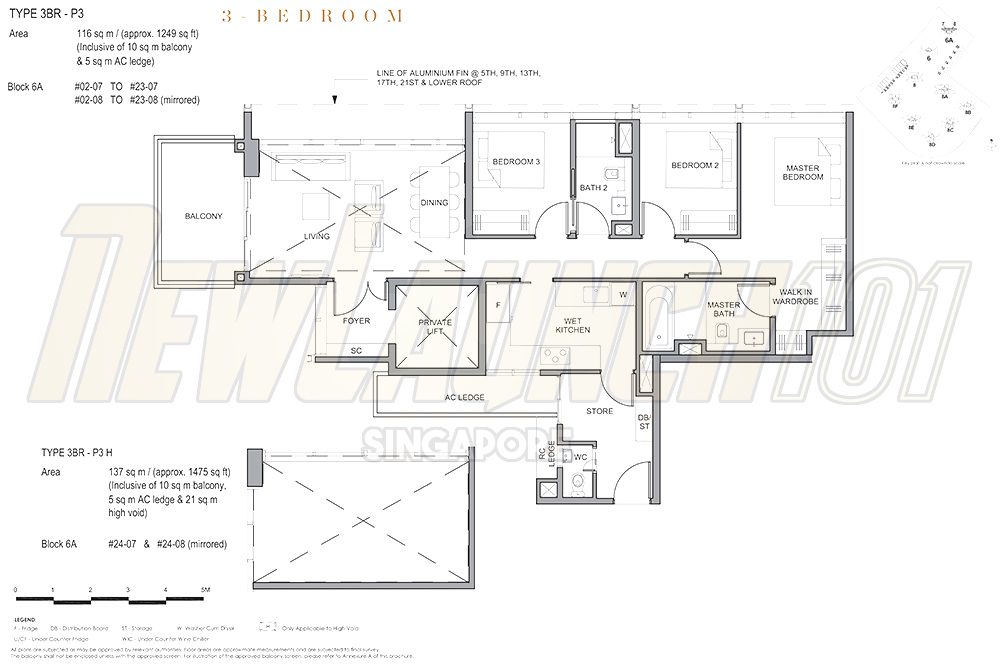 Parc Clematis Floor Plan 3-Bedroom Premium 1249