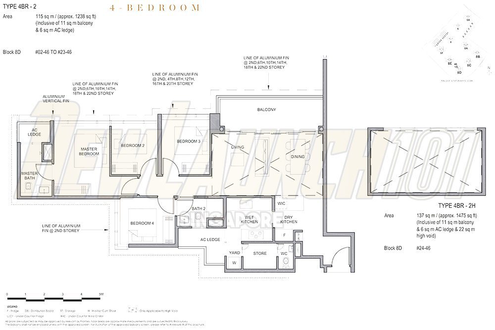 Parc Clematis Floor Plan 4-Bedroom 1238 Stack 46